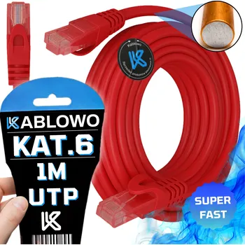 Síťový kabel KABEL SÍŤOVÝ LAN RJ45 CCA ETHERNET KAT.6 CAT U/UTP 1M LANBERG