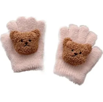 Rukavice 2 ks Dětské fleecové zimní rukavice | palčáky - Růžový