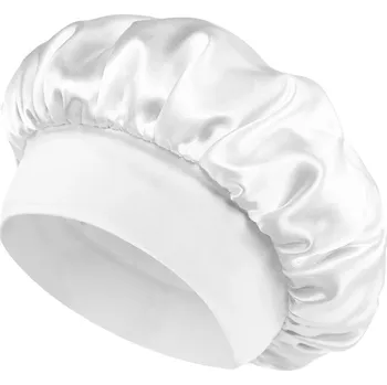 Čepice Saténová čepice bonnet na spaní | ochrana vlasů - Bílý