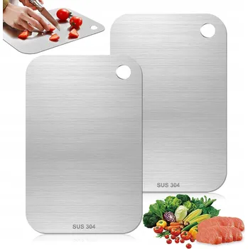 Kuchyňské prkénko Krájecí prkénko nerezová ocel sada 2 ks obdélníkové šedé