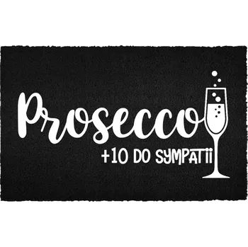 Rohožka VSTUPNÍ ROHOŽKA 40X60 ČERNÁ KOKOSOVÁ PŘED DVEŘE VTIPNÁ PROSSECO +10