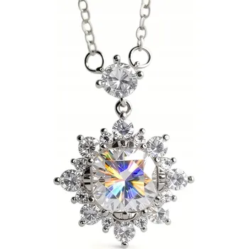 Náhrdelník Náhrdelník s Moissanitem Diamant Hvězda stříbro 925