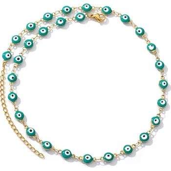 Náhrdelník Modrý náhrdelník zlé oko ocelový | šperk - 6 , 45 cm