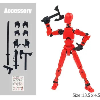 Figurka Akční kloubová figurka robot | hračka, dekorace - Červený