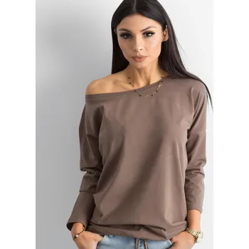 Dámské hnědé tričko na utažení v pase RV-BZ-4691.35P-brown Velikost: M