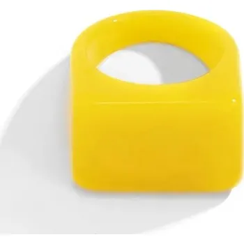 Prsten Masivní hranatý plastový prsten | šperky - Žluť