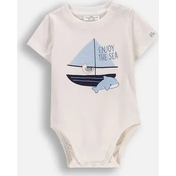 Kojenecký body Body Kojenecké bílé pro chlapečky s krátkým rukávem velikost 068 Coccodrillo WC5