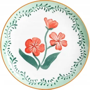 Talíř Dezertní talíř LIMK s červenými květy 20 cm HOMLA