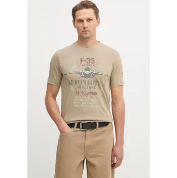 Bavlněné tričko Aeronautica Militare TS2536UJ00641 zelená 81X, vel. L