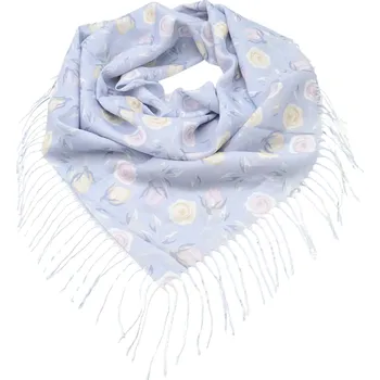 Šátek Velký šátek - světle modrý s květinovým vzorem