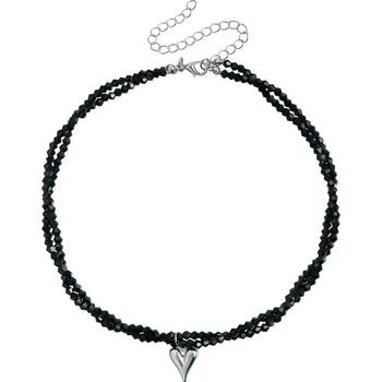 Náhrdelník Elegantní černý choker se srdcem | náhrdelník - ZW986-2