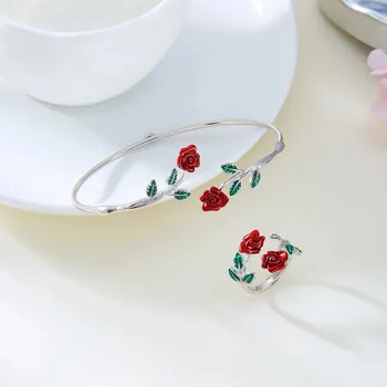 Náramek Retro květinový otevřený náramek/prsten | šperk - BR25Y0080-2