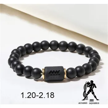 Náramek Korálkový náramek zvěrokruhu z kamenů | šperk - A , BARVA