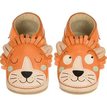 Capáčky LAIT ET MIEL Kožené capáčky se lvem 6-12 měsíců Hnědá 19-20