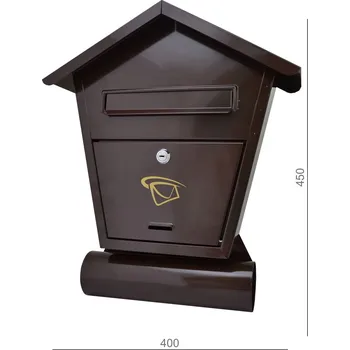 Železářství Poštovní schránka 400x450x70mm hnědá