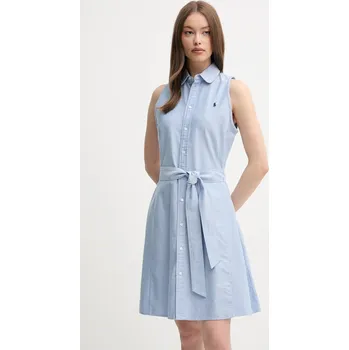 Dámské šaty Bavlněné šaty Polo Ralph Lauren 211906437 modrá 05X, vel. 42