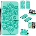 Knížkové pouzdro Nokia 2.3 - květ mandala tyrkysová