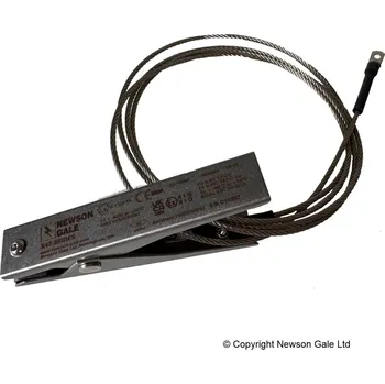 elektrický kabel Uzemňovací kabel se svorkou 120 mm a očkem, neizolovaný rovný kabel, kabel 2 m, ATEX