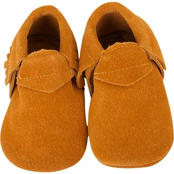 Capáčky LAIT ET MIEL Kožené capáčky mokasínky hnědé 0-6 měsíců Hnědá 17-18