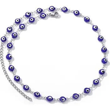Náhrdelník Modrý náhrdelník zlé oko ocelový | šperk - 1 , 45 cm
