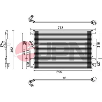 Výparník klimatizace Kondenzátor, klimatizace JPN 60C9145-JPN