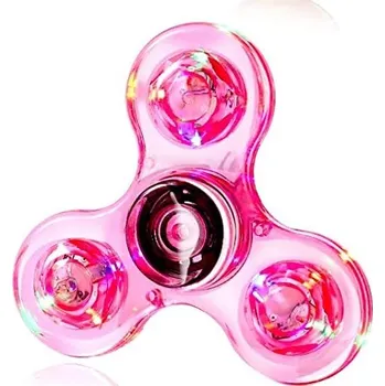 Gadget Crystal svítící fidget spinner | antistresová hračka - Růžový