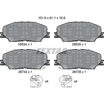Brzdová destička Sada brzdových destiček, kotoučová brzda TEXTAR 2653401