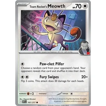 Sběratelská karetní hra Team Rocket's Meowth 161/217 - Ascended Heroes Typ karty: Non-Holo