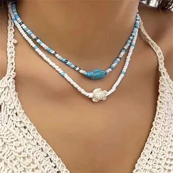 Náhrdelník Boho mušlový korálkový choker | náhrdelník, šperk - 2