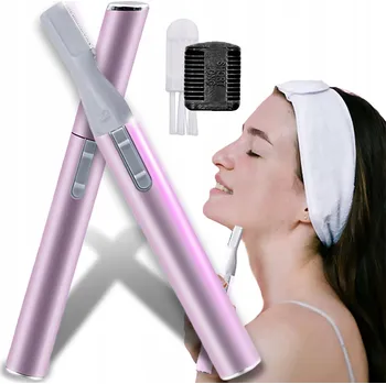 Holicí strojek ZASTŘIHOVAČ OBOČÍ A NOSNÍCH VOUSŮ DEPILÁTOR NA OBLIČEJ DÁMSKÝ HOLICÍ STROJEK RŮŽOVÝ SET