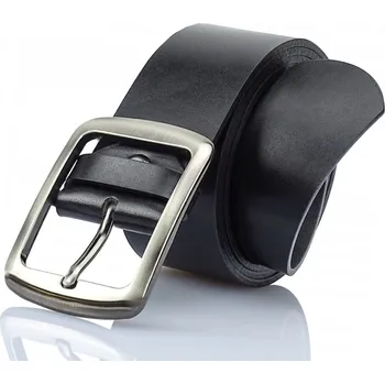 Opasek Elegantní DÁMSKÝ ČERNÝ Kožený Opasek Kovová Přezka Nikl Přírodní Kůže