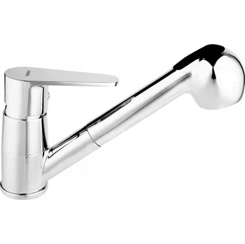 Vodovodní baterie Kuchyňská stojánková baterie s vytahovací sprchou Ferro Algeo stříbrná BAG8