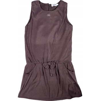 Dívčí šaty Dívčí hnědé šaty s mašlí Olimpias, vel. 140