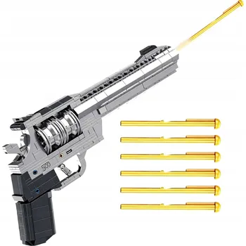 ostatní stavebnice Stavebnice Revolver 428 Dílů ke složení Model 1:1 Pistole na kuličky ze stavebnice