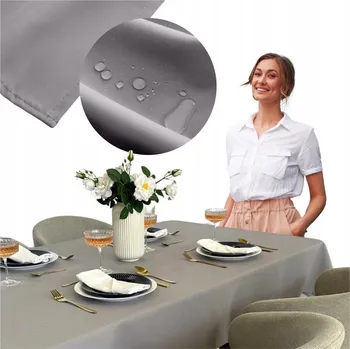 ubrus Ubrus Odolný vůči Skvrnám na Stůl Hladký Univerzální 140x260 SURBO Světle Šedý