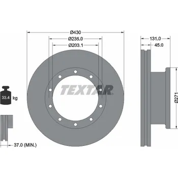 Brzdový kotouč Brzdový kotouč TEXTAR 93086800