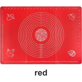 Kuchyňský vál Silikonová podložka na válení těsta | kuchyňská pomůcka - Červený , 64x45