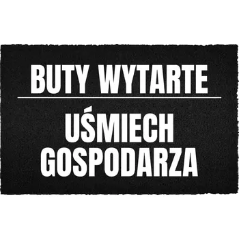 Rohožka VCHODOVÁ ROHOŽKA 40X60 ČERNÁ KOKOSOVÁ PŘED DVEŘE VTIPNÁ BOTY OTRHANÉ