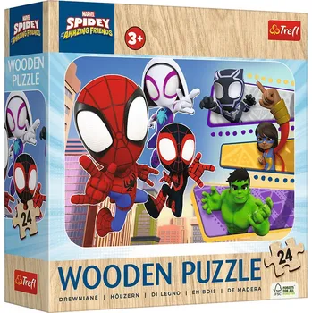 Puzzle Trefl Dřevěné puzzle Spidey a jeho úžasní přátelé 24 dílků