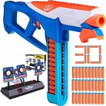 Dětská zbraň PISTOLE NERF N SERIES N1 INFINITE SADA 110 ŠIPEK A ELEKTRONICKÝ TERČ