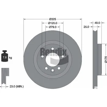 Brzdový kotouč Brzdový kotouč BENDIX Braking BDS1602