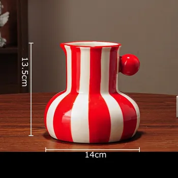 Váza Barevná designová keramická váza moderní | dekorace - Červená-S