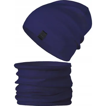 Čepice Granátový komplet ČEPICE + NÁKRČNÍK tuba PRUH podzim jaro vel. 50-56