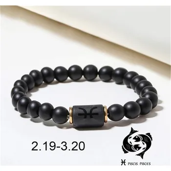 Náramek Korálkový náramek zvěrokruhu z kamenů | šperk - B. , BARVA