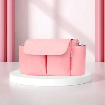 Přebalovací taška Multifunkční taška na kočárek velká | organizér - Růžový