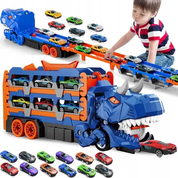autíčko ZÁVODNÍ DRÁHA PRO AUTA S TRANSPORTEREM DINOSAURUS AUTO RAKETOMET AUT