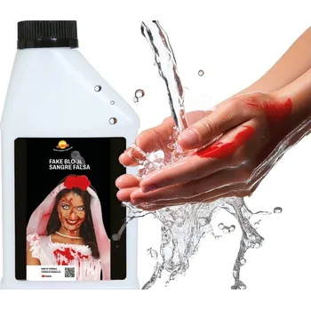 umělá květina UMĚLÁ Realistická Snadno Smyvatelná KREV v Lahvi Halloween Horor 1000ml