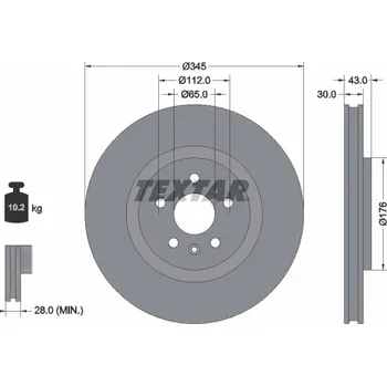 Brzdový kotouč Brzdový kotouč TEXTAR 92355103