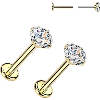 Náušnice Steel Edge Titanové náušnice pecky s moissanity SEMITLE01-GD Průměr mm: 5