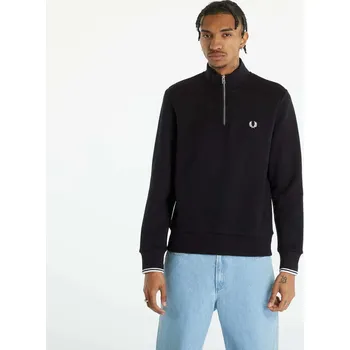 Pánská mikina Mikina FRED PERRY Half Zip Sweatshirt Black XXL